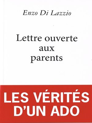 cover image of Lettre ouverte aux parents